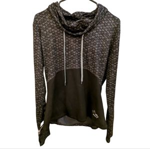 San Jose Sharks NHL Black Marled Grey Hoodie Sz Large